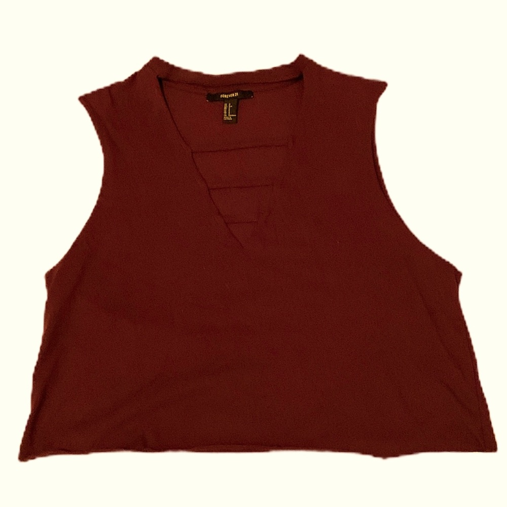 Forever 21 Plum Crop Tee